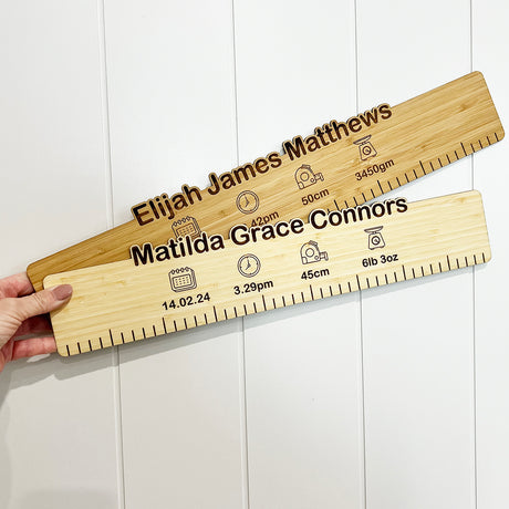 Personalised Bamboo Birth Ruler