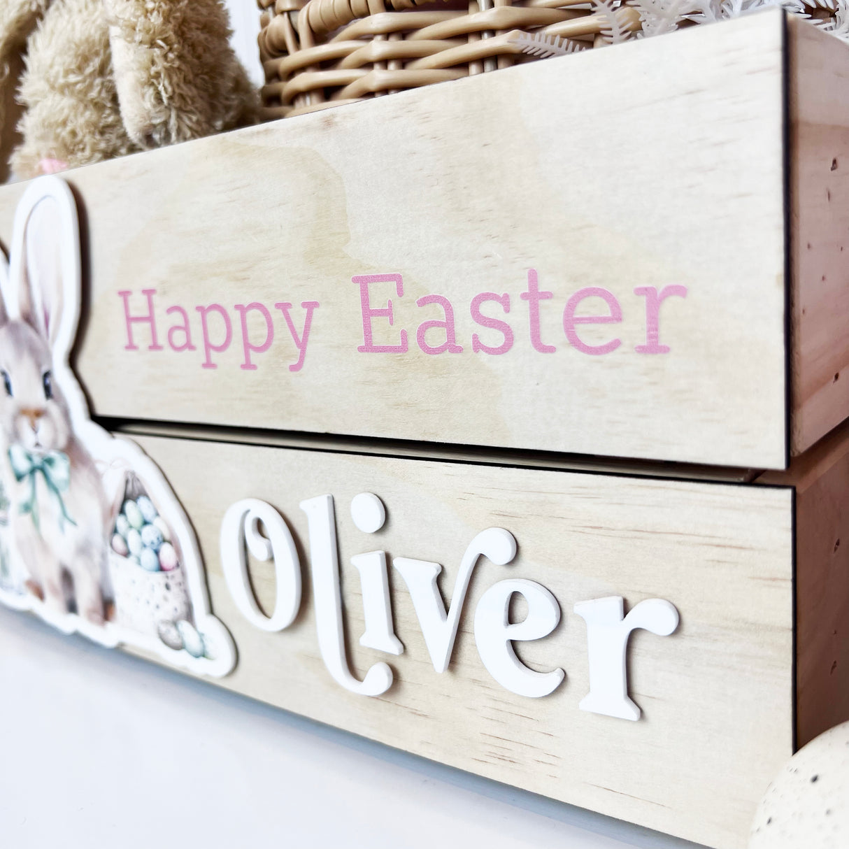 Personalised Bow Tie Bunny Easter Crate