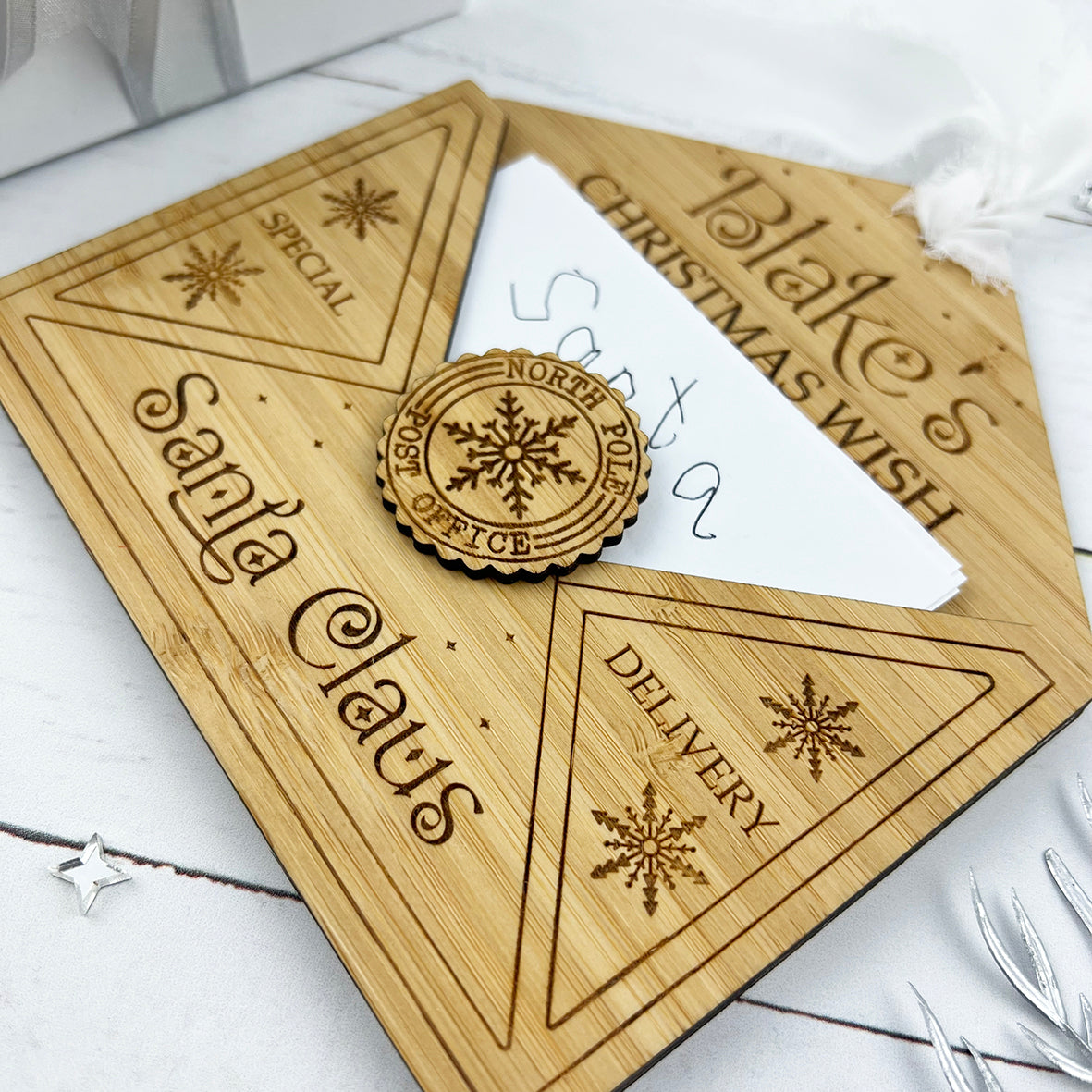 Personalised Christmas Wish Bamboo Envelope