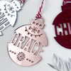 Christmas Acrylic Detailed Name Ornaments (various colours)