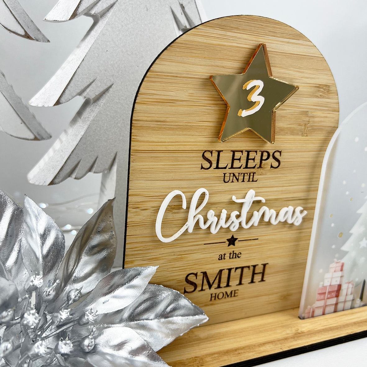 Snowflake Santa Christmas Countdown Double Arch Display