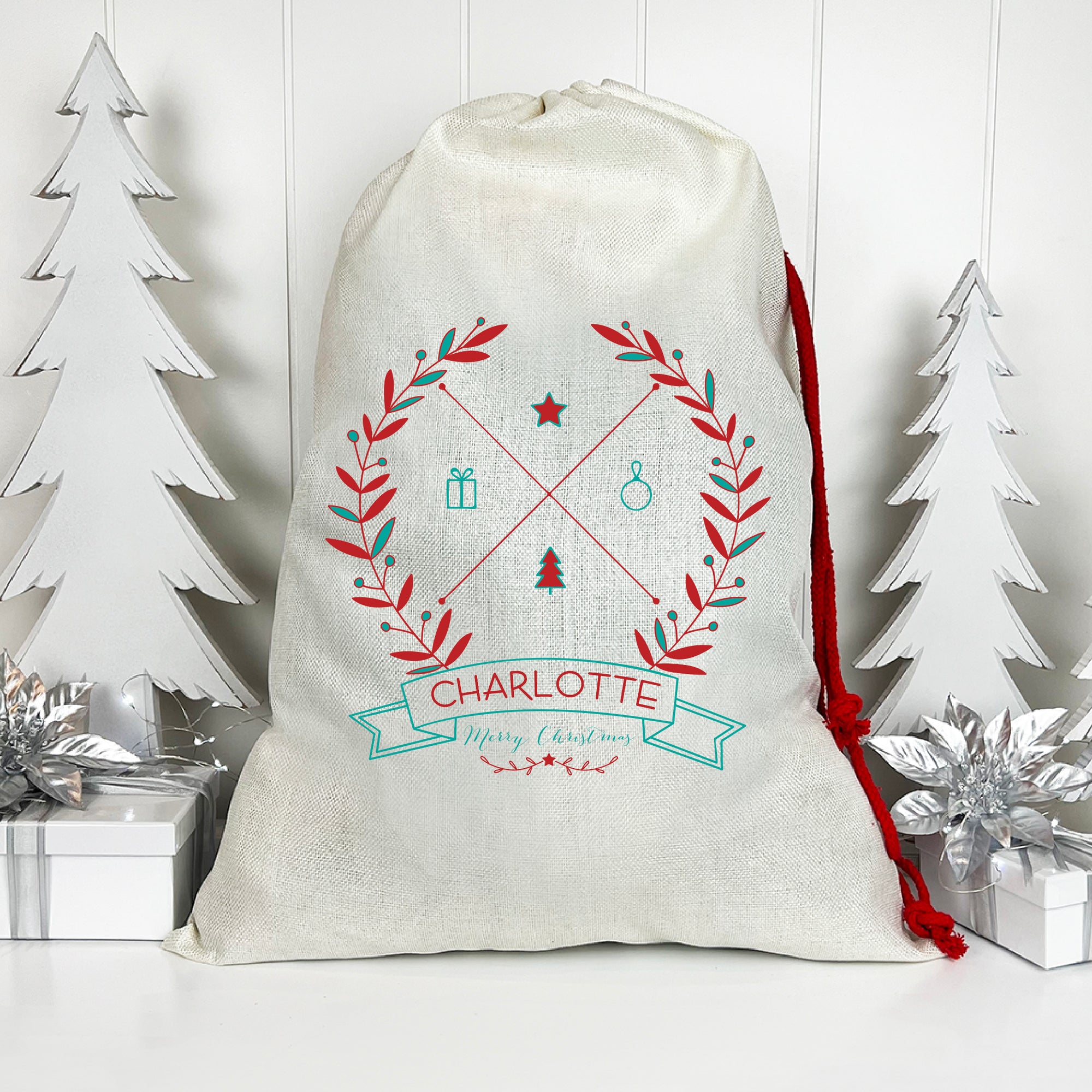 Christmas Wreath Santa Sack (Updated Design)