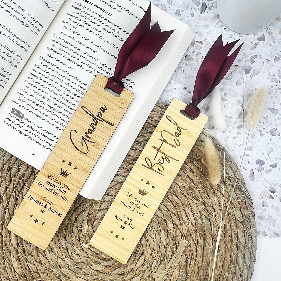 Personalised Crown Bamboo Bookmark