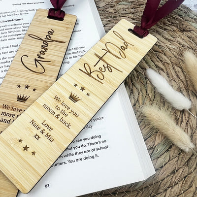 Personalised Crown Bamboo Bookmark