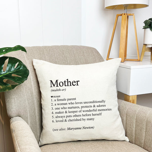 Personalised Mother Dictionary Cushion Cover - Colour and Spice Pty Ltd