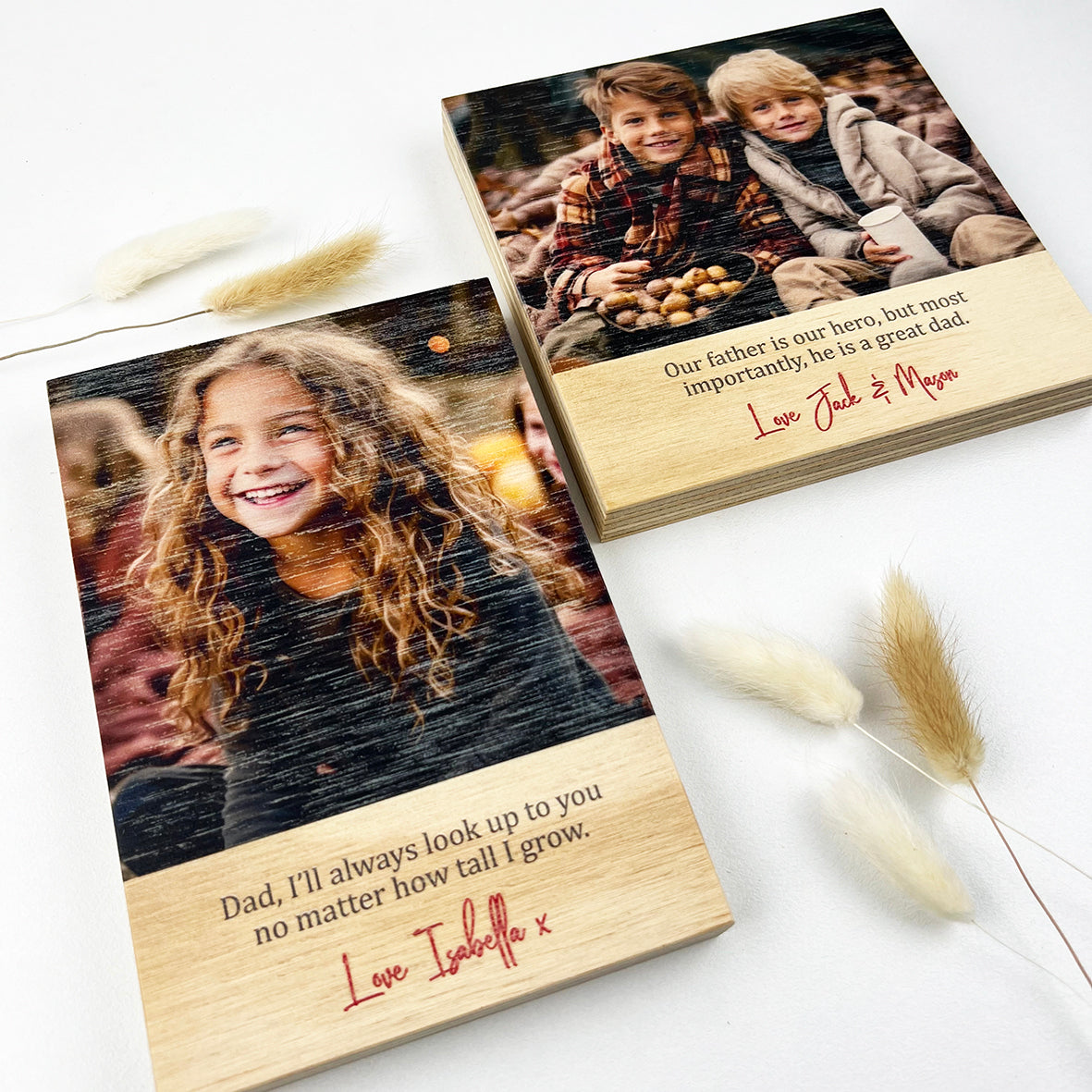 Personalised Photo Block With Text (2 sizes)