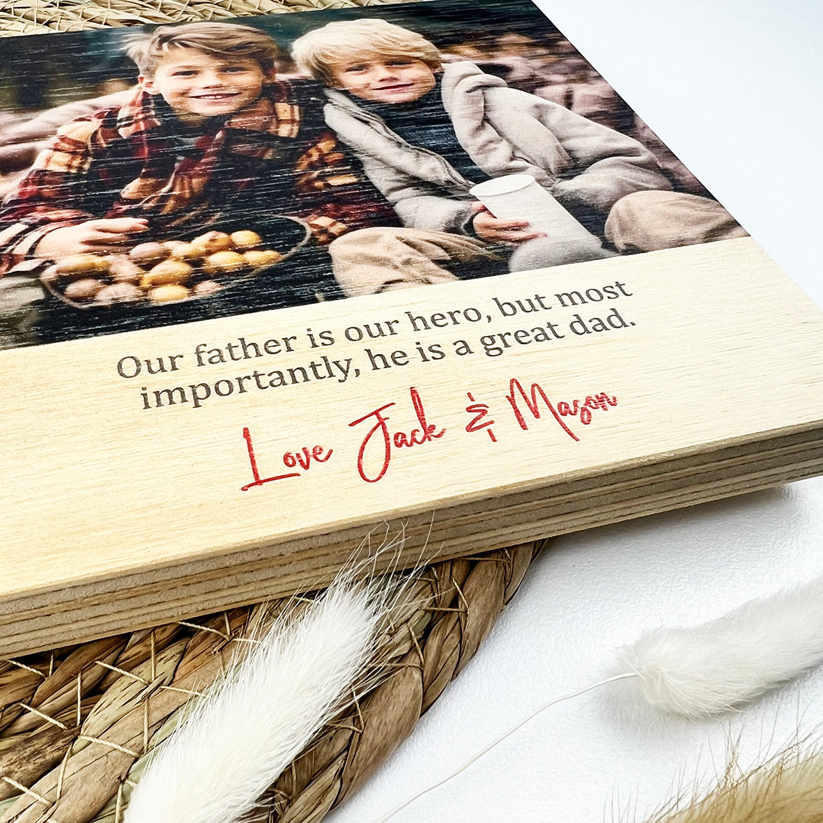 Personalised Photo Block With Text (2 sizes)