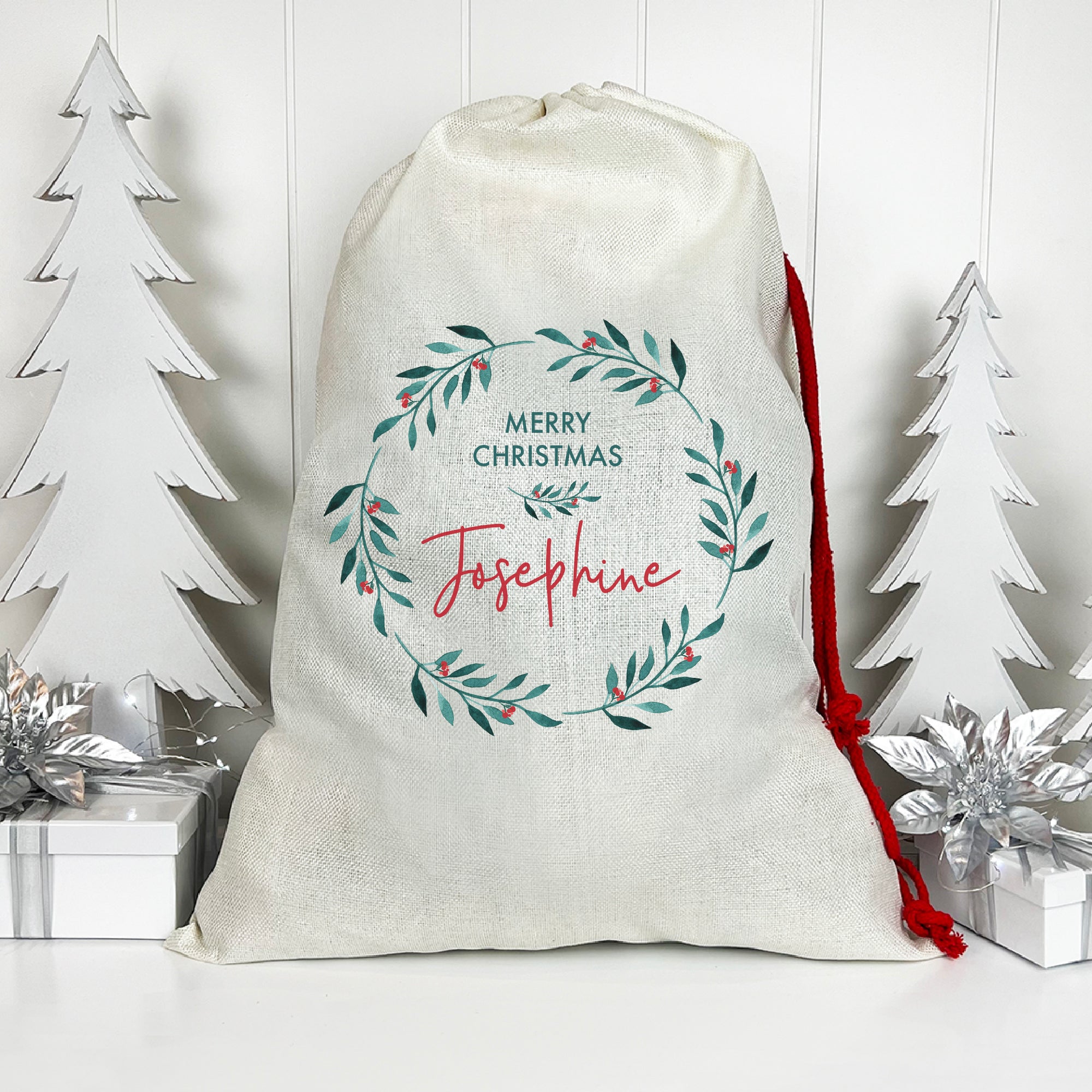 Festive Wreath Santa Sack (Updated Design)