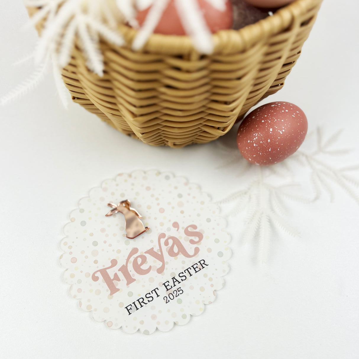 First Easter Printed Scalloped Plaque (various options)