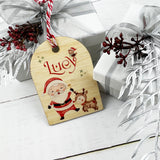 Bamboo Jingle Bells Santa Arched Ornament