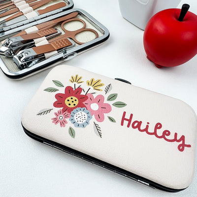 Personalised 10 Piece Floral Manicure Set