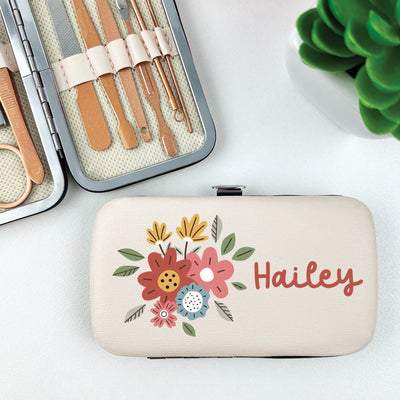 Personalised 10 Piece Floral Manicure Set