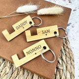 Personalised Bamboo Mobile Phone Holder Keyring