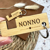 Personalised Bamboo Mobile Phone Holder Keyring