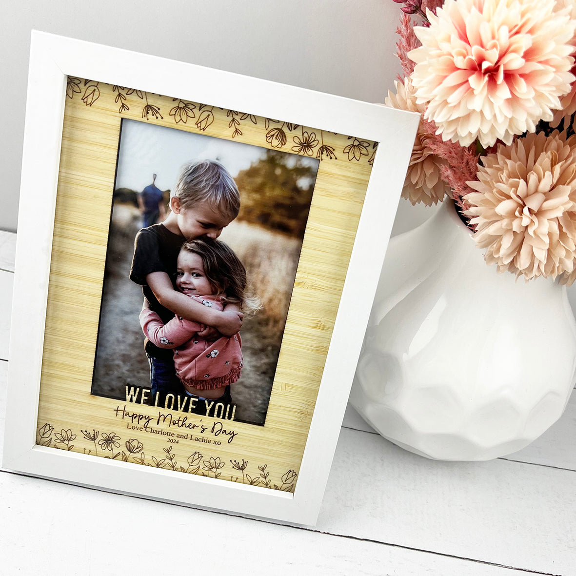 Personalised Mother's Day Frame with Bamboo Insert