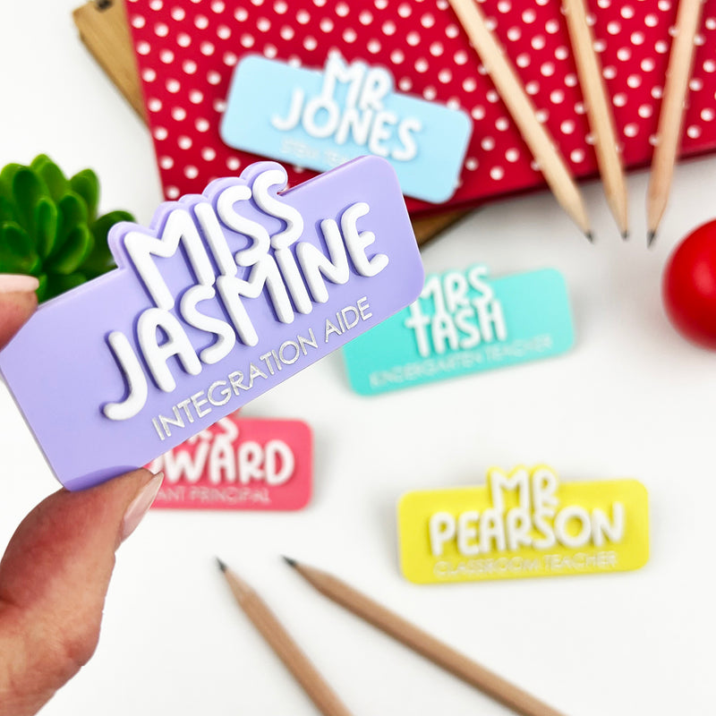 Personalised 3D Acrylic Name Badge (5 colours)