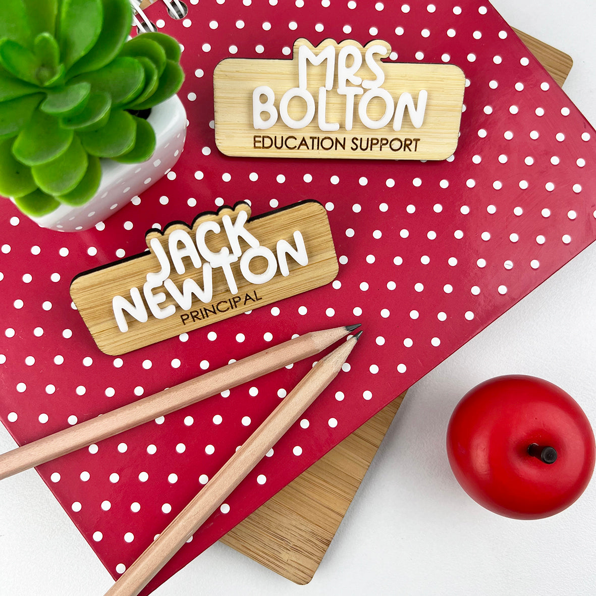 Personalised 3D Bamboo Name Badge (2 colours)