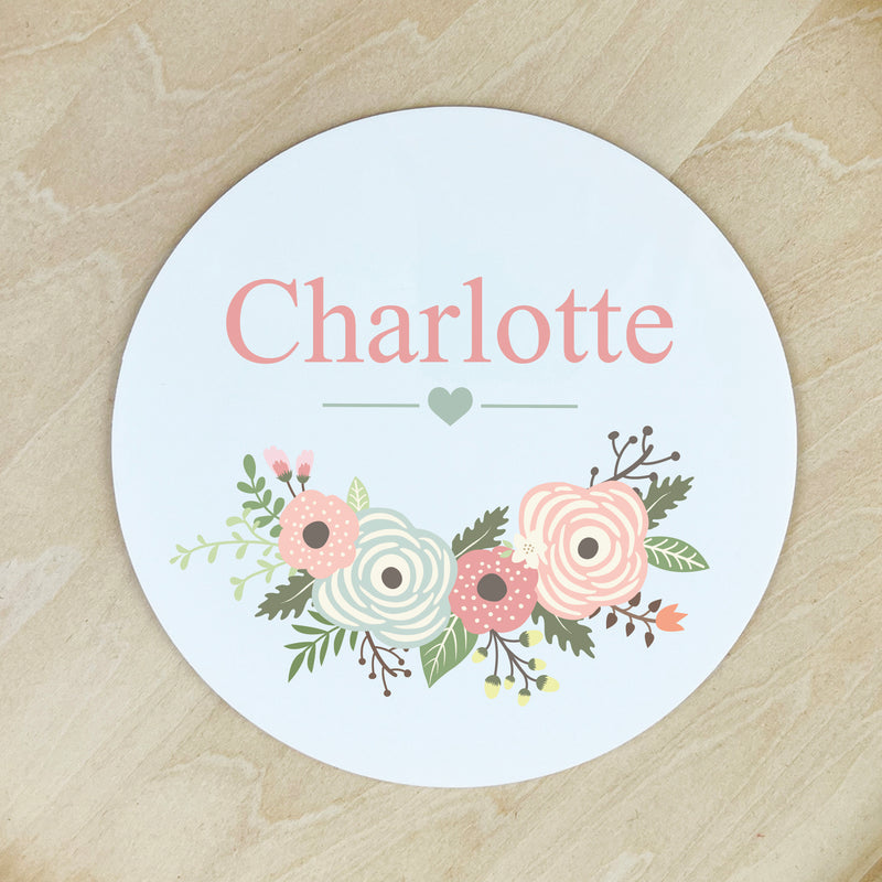 Flowers Name Plaque (3 sizes)