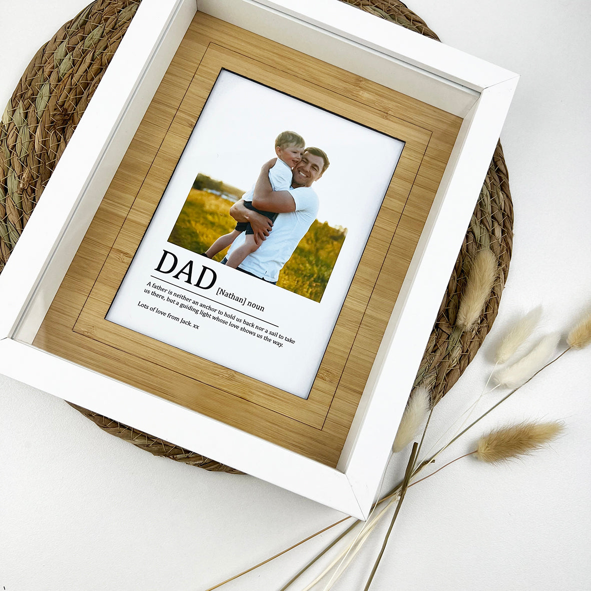 Framed Photo & Quote Keepsake With Bamboo Insert