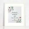 Mirror (Silver) Pink Petal Stems Birth Print