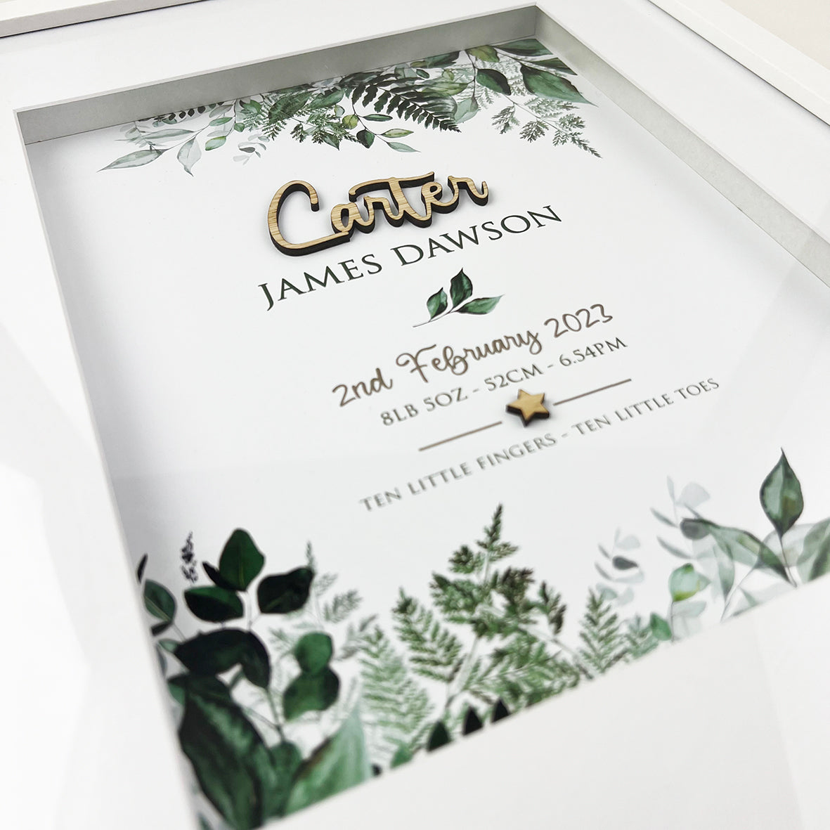 Bamboo (2 colour options) Rainforest Vines 3D Personalised Birth Print