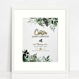 Bamboo (2 colour options) Rainforest Vines 3D Personalised Birth Print