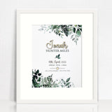 Bamboo (2 colour options) Rainforest Vines 3D Personalised Birth Print