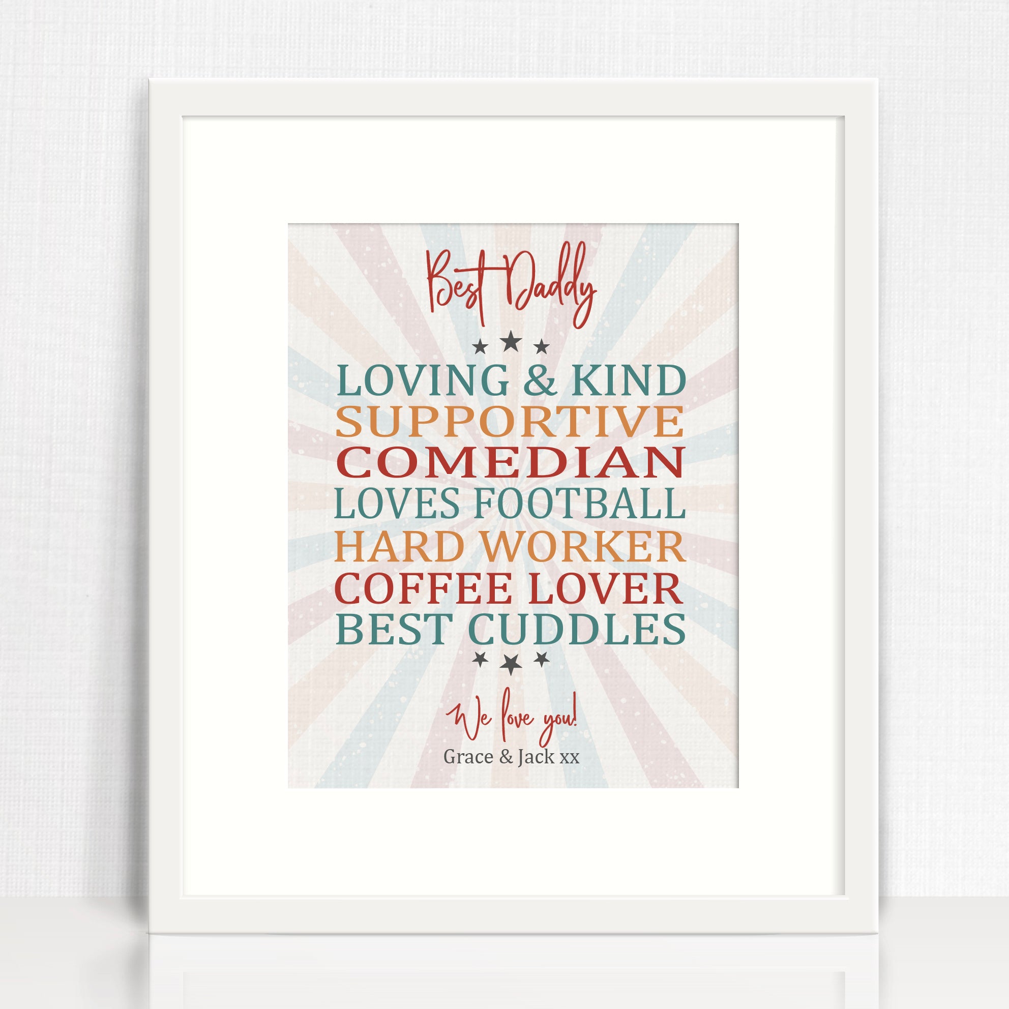 Retro List Of Loves Personalised Print