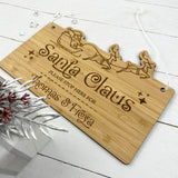 Santa Sleigh Stop Here Wall Plaque