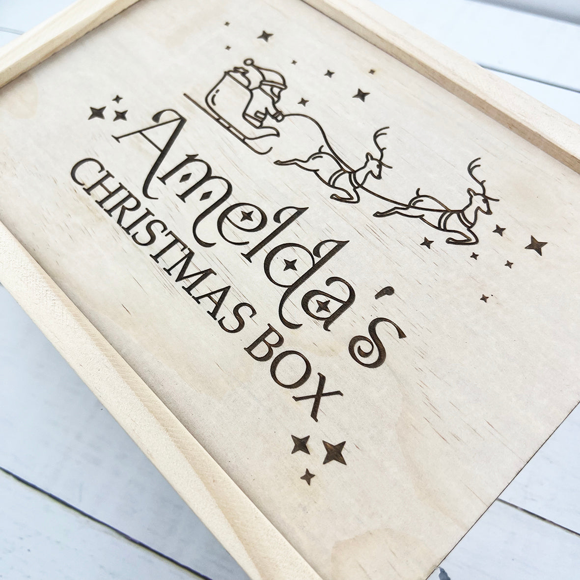 Personalised Santa's Sleigh Engraved Keepsake Box