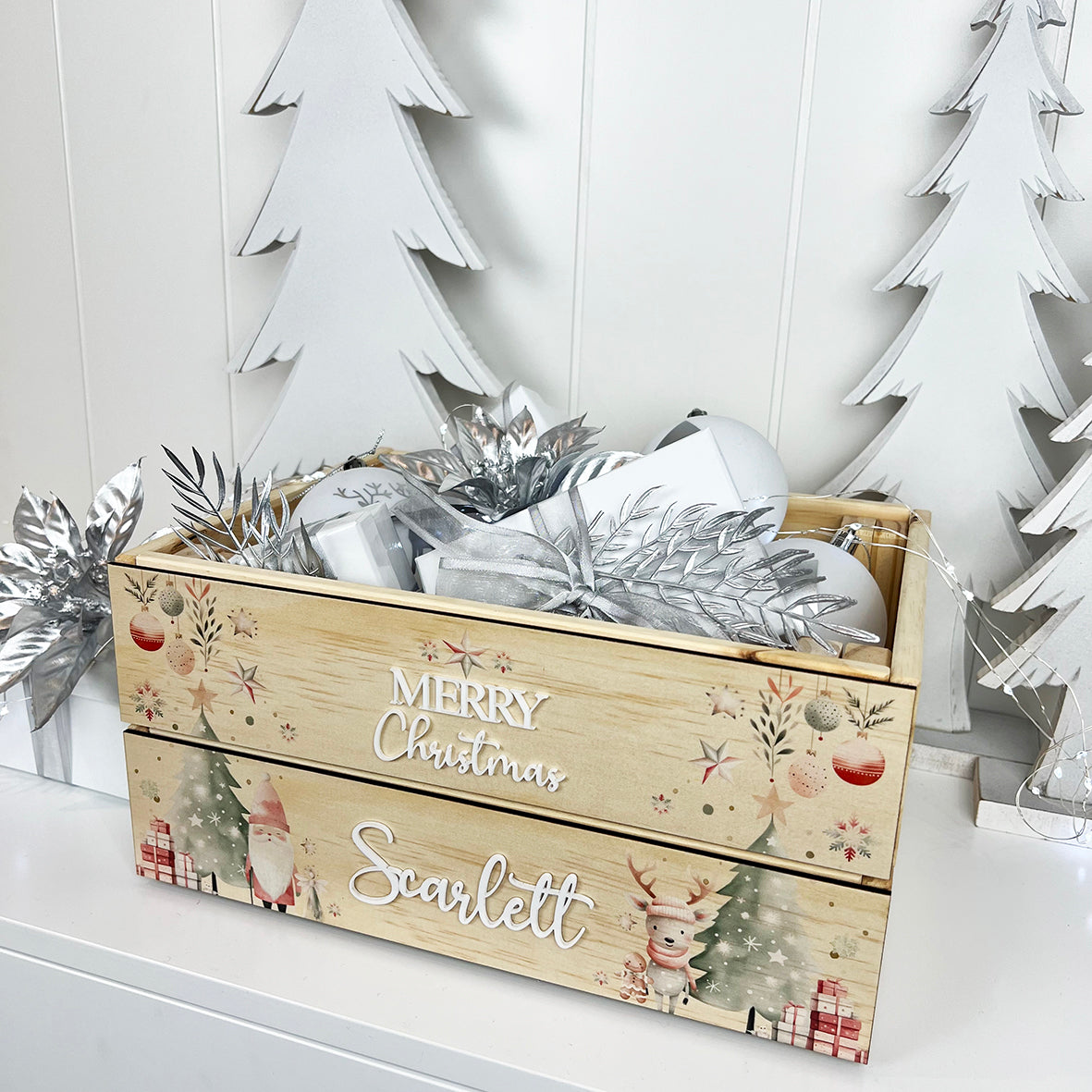 Personalised Christmas Scene Christmas Crate