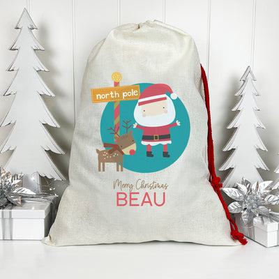 Santa & Rudolph Santa Sack (Updated Design)