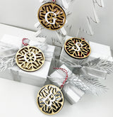 Snowflake Mirror Initial Ornament (4 colour options)