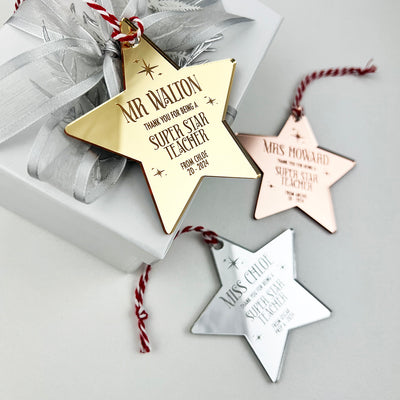 Super Star Teacher Mirror Ornament (3 Colours)