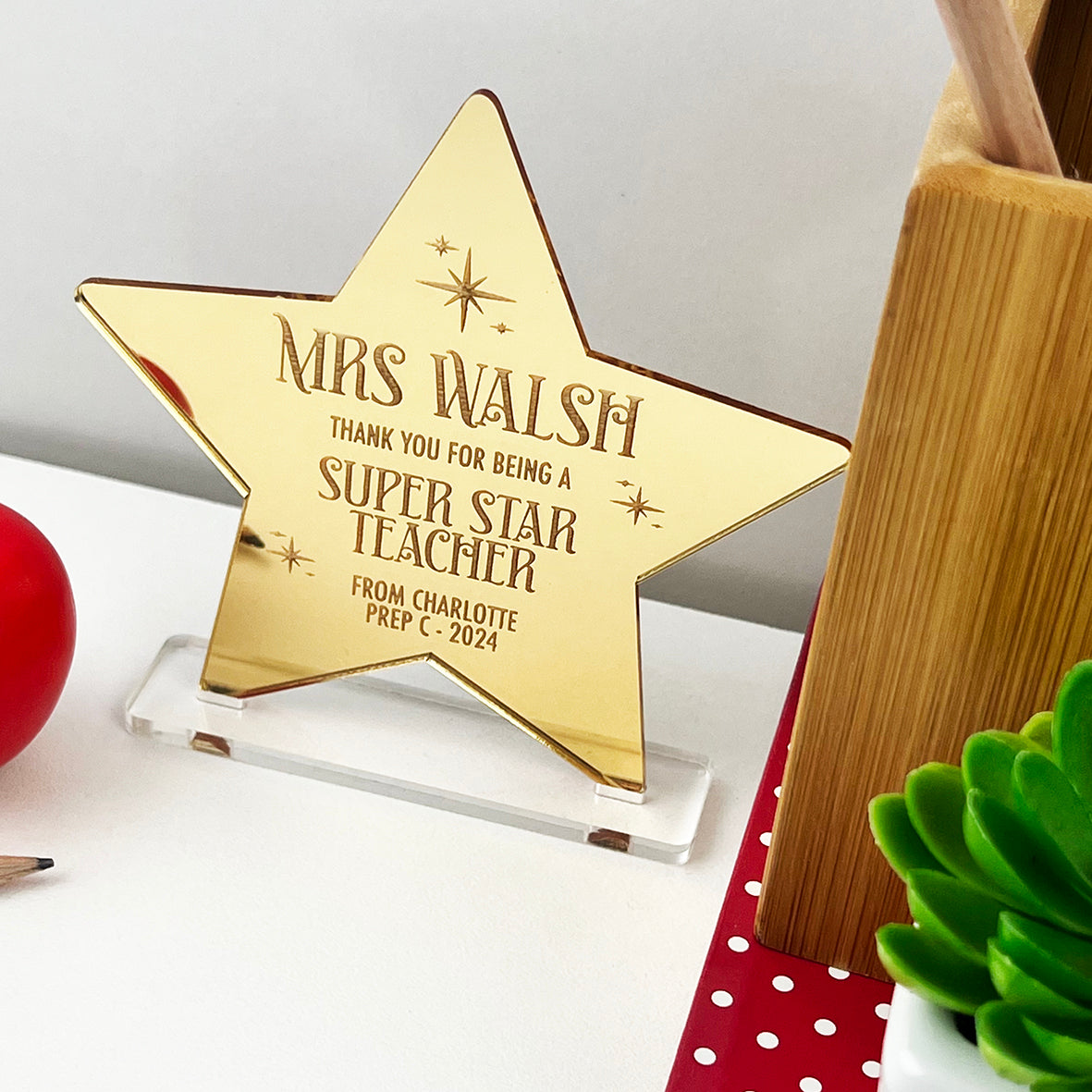 Super Star Teacher Mirror Stand (3 colours)