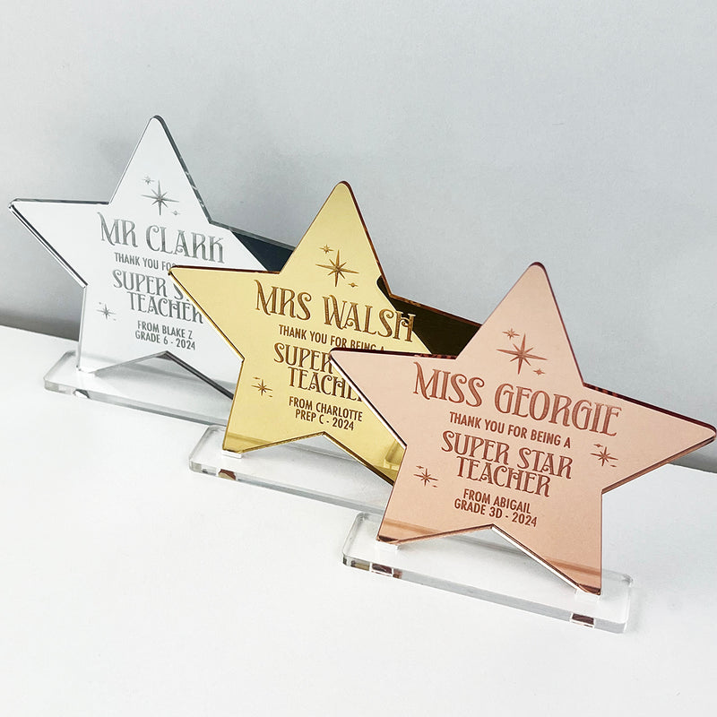 Super Star Teacher Mirror Stand (3 colours)