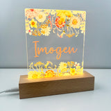 Sweet Wildflower Garden Personalised Night Light