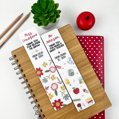 Bright Teacher Personalised Bookmarks (2 designs)