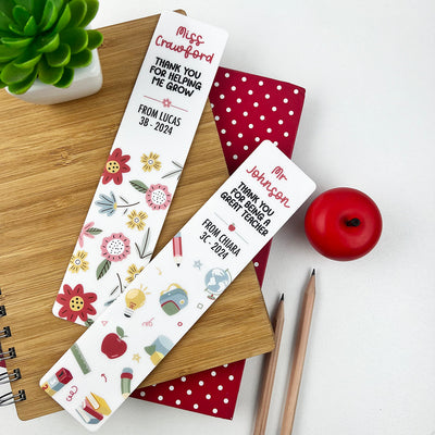 Bright Teacher Personalised Bookmarks (2 designs)