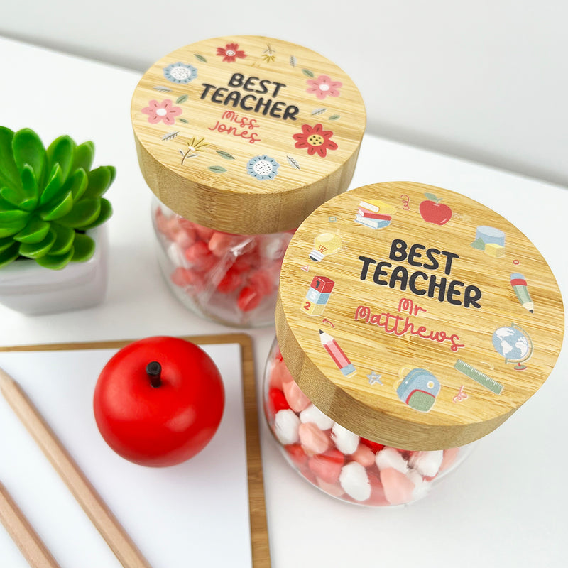 Personalised Best Teacher Lolly Jars (2 designs)