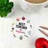 Personalised Single Sided School Icons Teacher Coaster