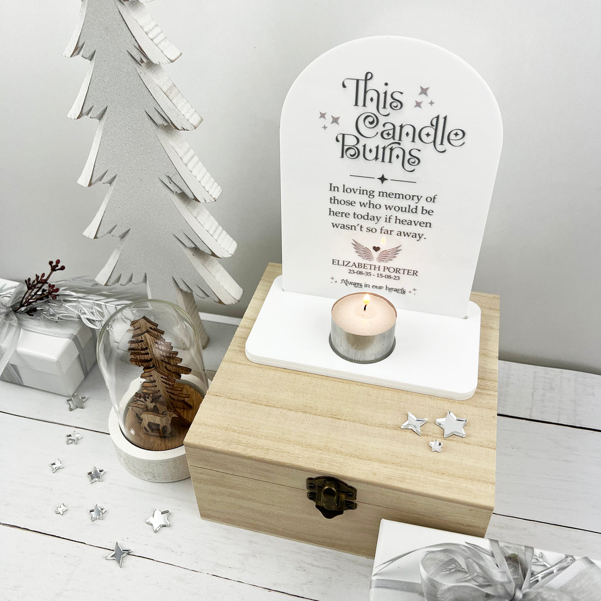 This Candle Burns Personalised Memorial Stand