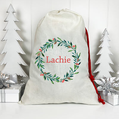 Traditional Wreath Santa Sack (Updated Design)