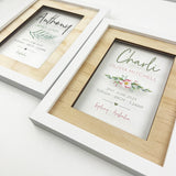 Personalised Fern Birth Details Acrylic Frame