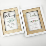 Personalised Flowers Birth Details Acrylic Frame