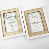 Personalised Fern Birth Details Acrylic Frame