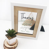 Personalised Fern Birth Details Acrylic Frame