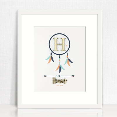 Bamboo (2 colour options) Dreamcatcher Name Print