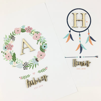 Bamboo (2 colour options) Dreamcatcher Name Print