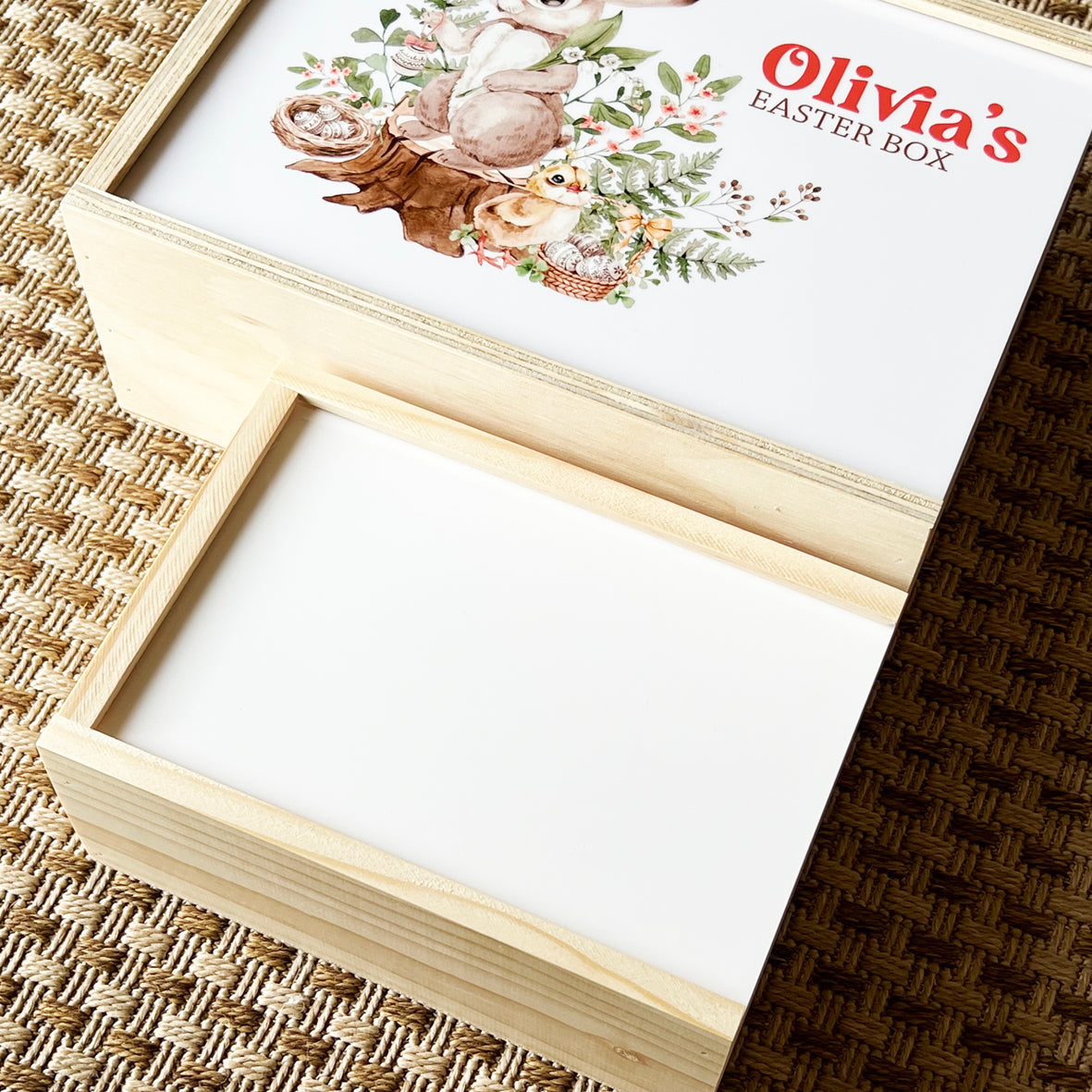 Personalised Woodlands Easter Forest Keepsake Box